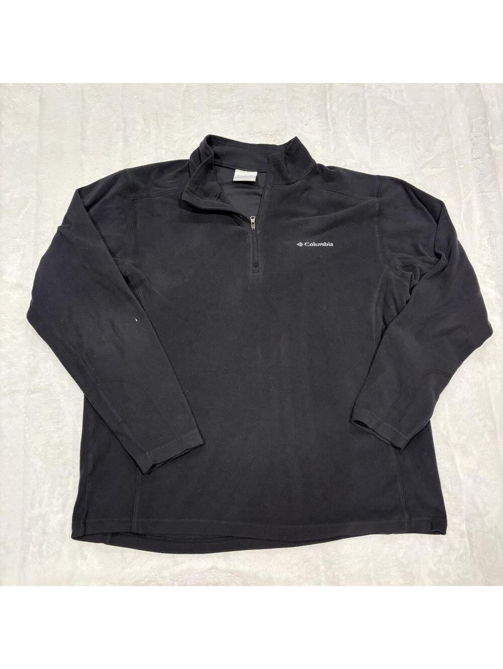 Columbia Black Fleece Quarter Zip Pullover Men's M Polyester Outdoor Hiking Tops